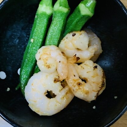 オクラとエビ好きの娘から大絶賛でした！ガーリック風味も美味しかったです。